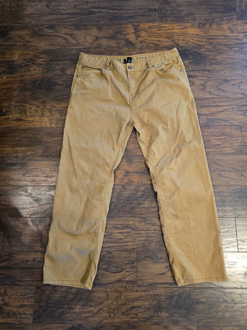 Prana Carpenter Pants Mens 38x30 Bronson Tan Canvas Slim Fit Organic